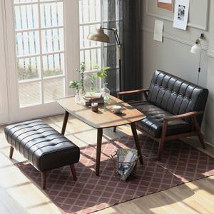 베스트리빙 피렌체 4인 낮은 소파 원목 카페 테이블 세트/2인 1개+스툴