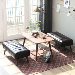 베스트리빙 피렌체 4인 낮은 소파 원목 카페 테이블 세트/스툴 2개