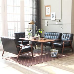 베스트리빙 피렌체 6인 낮은 소파 원목 카페 테이블 세트/1인 2개+2인 2개