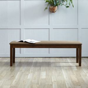 베스트리빙 캘빈 러버우드 원목 3인용 식탁 벤치 의자/가죽 좌판