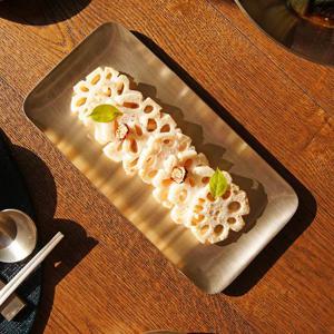 놋담 방짜유기 유기접시 직사각접시