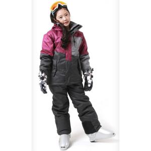 와이키 완전방수 아동 주니어 스키복 보드복 상하세트 버간디