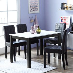 베스트리빙 캘빈 에코 고광택 하이그로시 4인 식탁 테이블 세트/의자 4개