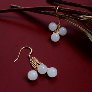 JADE U 제이드유 춘천옥 세줄 옥귀걸이 J-933