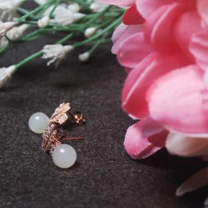 JADE U 제이드유 춘천옥 미니큐빅 브릿지 옥귀걸이 J-952