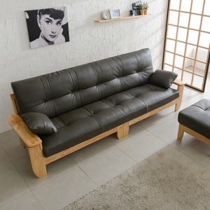 아로미가구 프라임 원목 천연면피 소가죽 4인용소파