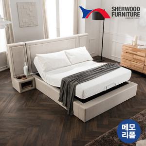 [쉐우드가구] 헤븐리 가죽 모션베드 Q 메모리폼 매트리스