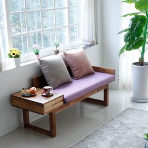 밸런스가구 힐링 아카시아 2인용 원목 벤치소파