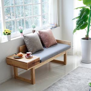 밸런스가구 힐링 네추럴 2인용 원목 벤치소파
