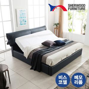 [쉐우드]린트 가죽 모션베드 Q 비스코젤 메모리폼