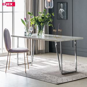 [에넥스]돌체 6인용 대리석식탁[실버스틸/의자제외]