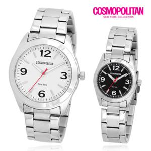 [코스모폴리탄] 남성 여성 커플 메탈시계 CPM1421