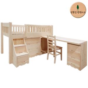 편백 통원목 벙커침대-침대만