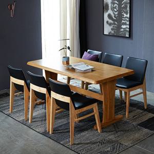 베스트리빙 오츠카 빈츠 1600 우드슬랩 고무나무 6인 식탁세트/의자 6개