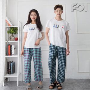 [포이]커플 9부 선염 파자마/잠옷바지