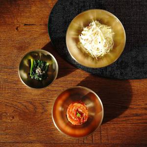 놋담 방짜유기 원형찬기 소중대 3P