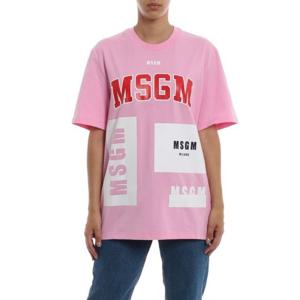 MSGM 오버사이즈 로고 프린트 티셔츠 2541MDM102