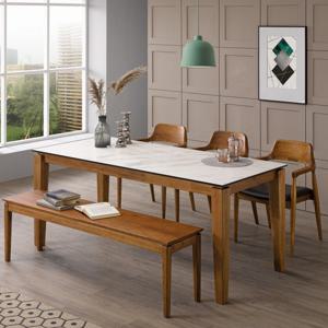 로드퍼니처/베네치아 6인용 세라믹 식탁세트(의자3벤치1)