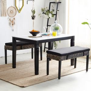 베스트리빙 제니스 아르톤 4인용 화강암 대리석 식탁 테이블 세트/벤치2개형