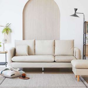 [오스본가구] 디올 풀커버 패브릭 3인용소파 +스툴