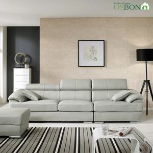 [오스본가구] 원조 라티나 구스다운 4인용 가죽소파 +스툴