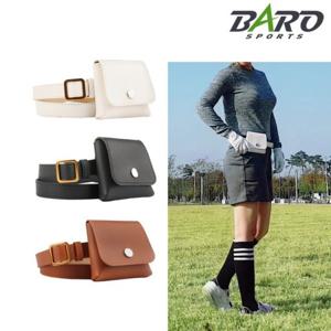 [바로골프]바로스포츠 여성 골프 가죽벨트+힙색 파우치 골프공,