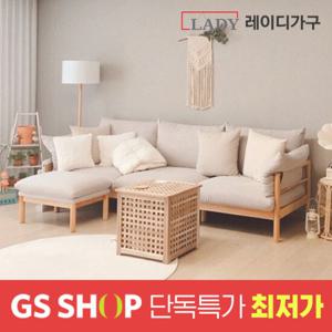 다인 100%원목 패브릭쇼파 4인용+스툴 (4인용소파)