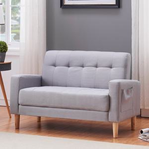 수오 비안 퀄팅 패브릭 2인용소파