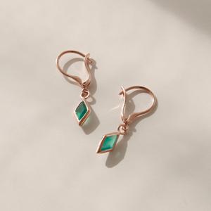 제이로렌 9M03209 그린오닉스 로즈골드 실버귀걸이