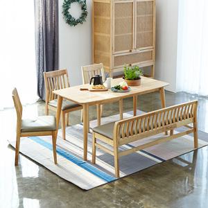 베스트리빙 아슬란 제시 6인(1500) 원목 테이블 식탁 세트/일반벤치형