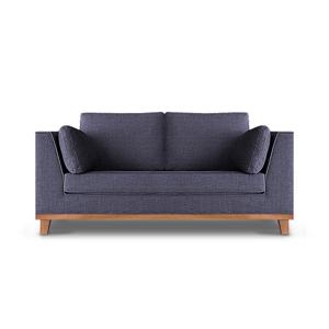 카렌 페브릭패턴 인조가죽 거위털 2인용소파 그레이