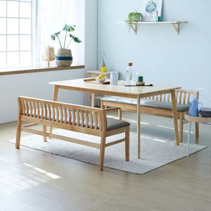 베스트리빙 캔버라 제시 6인(1500) 원목 카페 인테리어 식탁세트/벤치 2개형