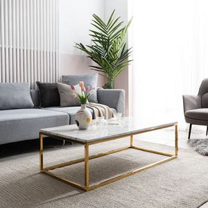 [채우리] 모딜리아니 대리석 스퀘어 골드 소파 테이블