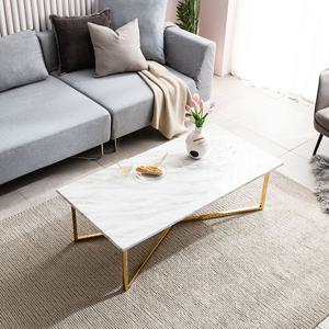 [채우리] 모딜리아니 대리석 엑스 골드 소파 테이블