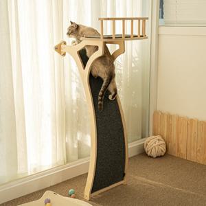 라푼젤 고양이 원목 창문 대형 캣타워 캣워크 GO2076