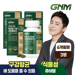 [총 6개월분] GNM 면역 앤 브라질 그린 프로폴리스 3병 / 아연