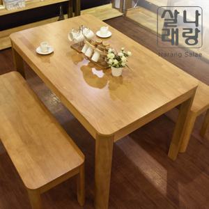 [나랑살래] 나무이야기] 카스테라) 원목 4인 식탁세트 / 벤치 2