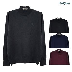 [에스엠진]SMJ1409 울혼방 폴라넥 니트 남성 폴라티 터틀 반폴라