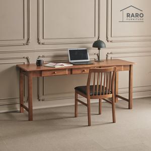 라로퍼니처 몬타 고무나무 원목 월넛 1800 책상 2인