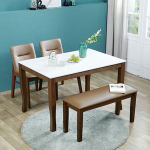 헤이몰리 캔설 대리석 4인 식탁세트 (의자/벤치)