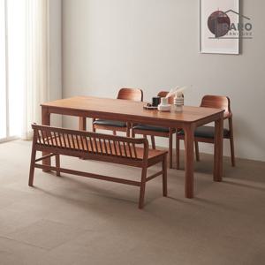 라로퍼니처 발렌시 1900 참죽나무 원목 6인 식탁 세트 (식탁+의자3+벤치1)