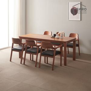 라로퍼니처 발렌시 1900 참죽나무 원목 6인 식탁 세트 (식탁+의자6)