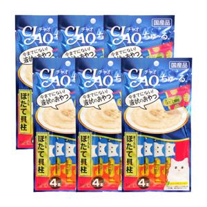 [6개세트] 이나바 챠오 츄르 참치&가리비관자 4개입 고양이 간식