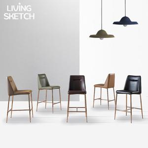 [리빙스케치] 샬롯 누베 슬림 홈바체어[착불]빠 카페의자