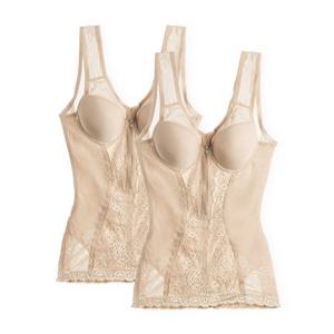 앞 지퍼 복부 보정 올인원 슬림 바디 쉐이퍼 속옷 2p