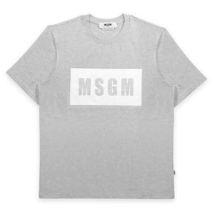 MSGM 3040MM67 217096 94 박스 로고 남성 반팔티