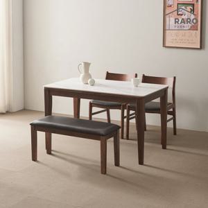 라로퍼니처 로렌 1250 포세린 세라믹 4인 식탁 세트 (식탁+벤치1+의자2)