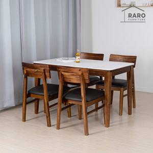 라로퍼니처 카리아 1250 포세린 세라믹 4인 식탁 세트 (식탁+의자4)