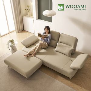 [리뷰이벤트]우아미가구 카리안 3인용  가죽 스윙 소파+스툴