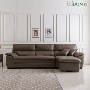 [오스본가구] 루브 구스다운 4인용 가죽소파(스툴미포함)